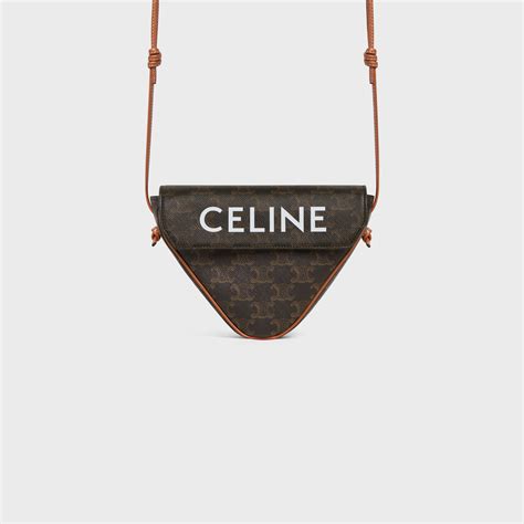 triangle bag in Triomphe Canvas with Celine print